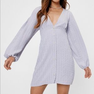 Petite Lilac Button Front Mini Dress NWT